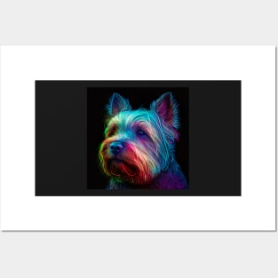 Neon Yorkshire - a Furr-fect valentine gift for your dog-loving pet lover Posters and Art